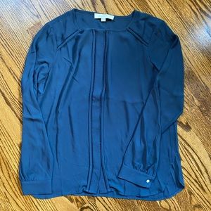 Loft XS blue long sleeve blouse